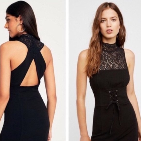 Free People Black Mini Dress - Picture 1 of 3